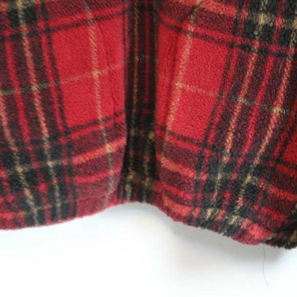 Woolrich Red Plaid 1/4 Quarter Zip Fleece Pullover Jacket USA Made Large H11688 - Picture 2 of 8